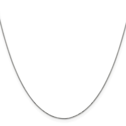 Shop 14K White Gold 16-Inch Box Link Chain, 0.5mm - Stylish & Affordable!