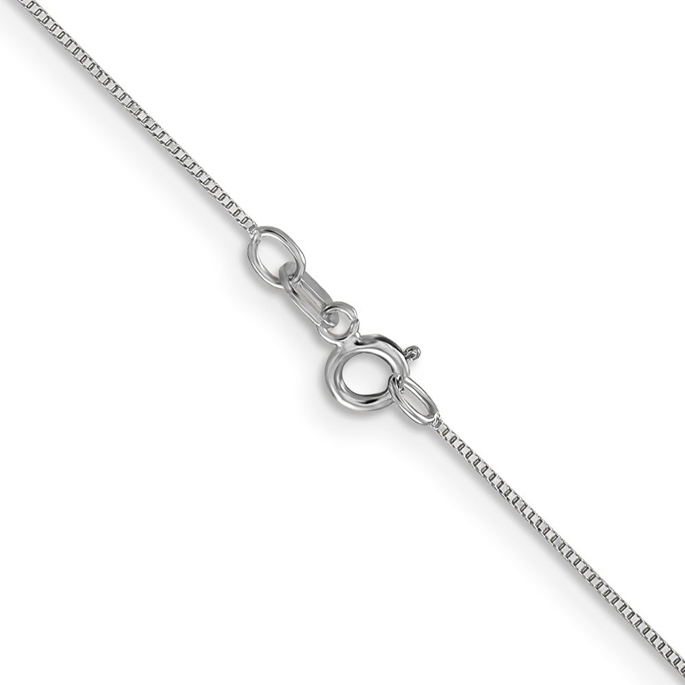 Shop 14K White Gold 16-Inch Box Link Chain, 0.5mm - Stylish & Affordable!
