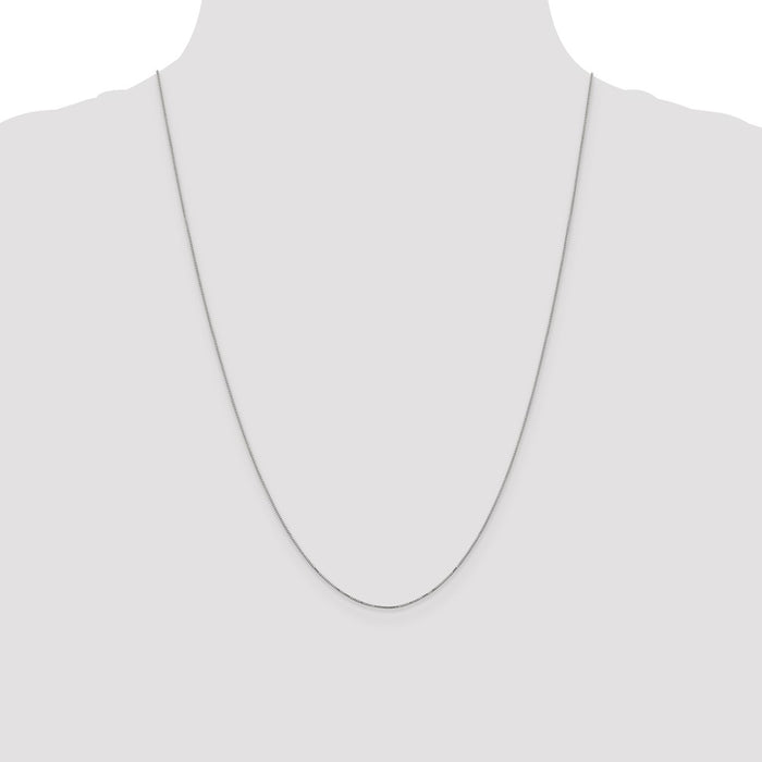 Buy Stylish 24-Inch 14K White Gold Box Link Chain - 0.5mm, Great Value!-4