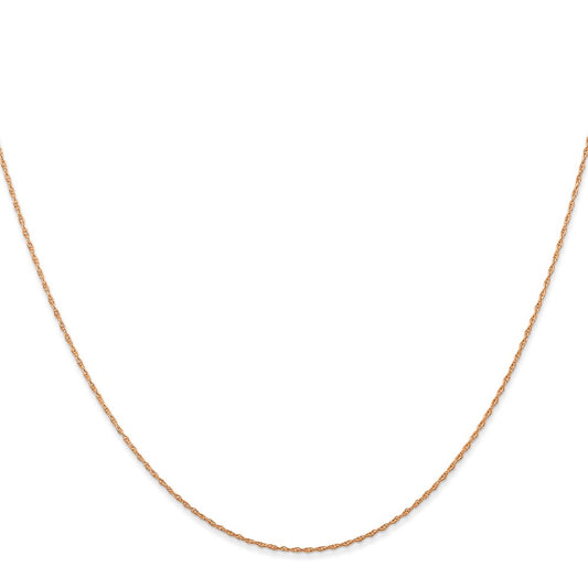 Shop Exclusive 14K Rose Gold 18-Inch .5mm Cable Rope Chain - Stylish Value!