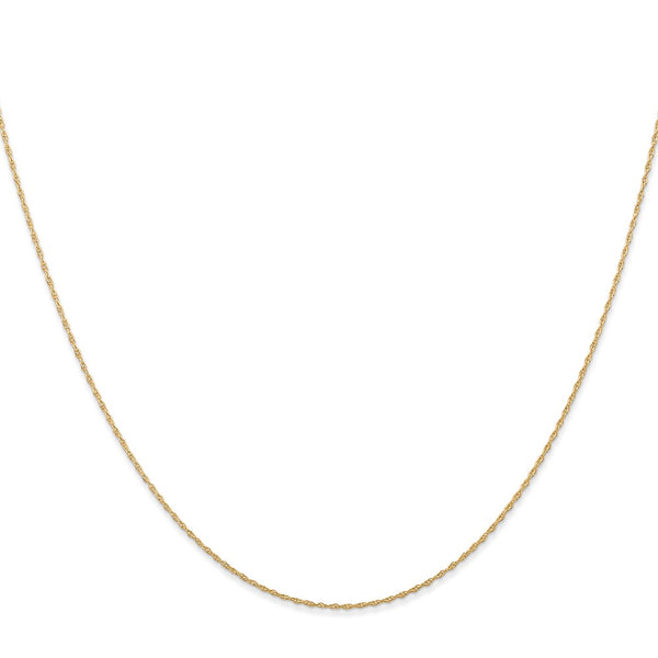 14K Gold 0.5mm Cable Rope Chain - Spring Ring Clasp