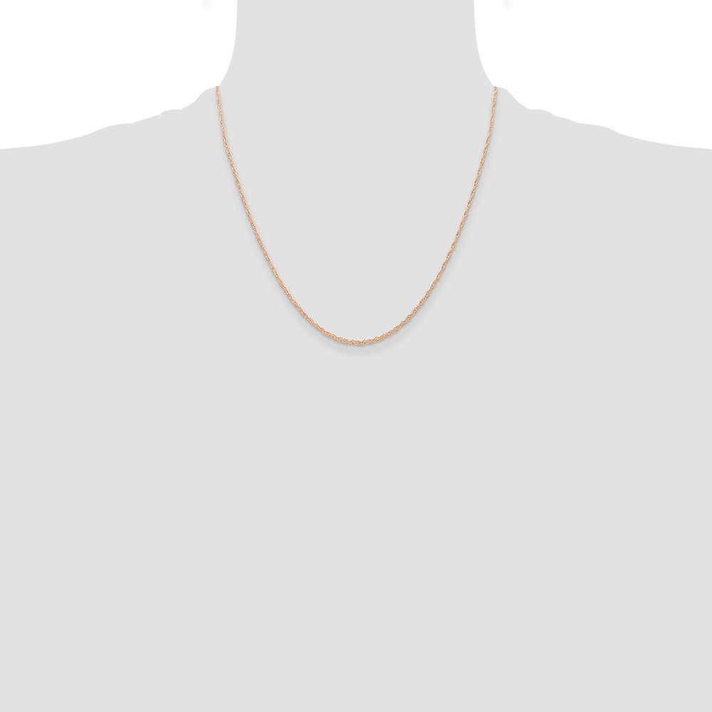 Buy Stylish 14K Rose Gold 20-Inch Cable Rope Chain, 0.6mm, Affordable Luxury