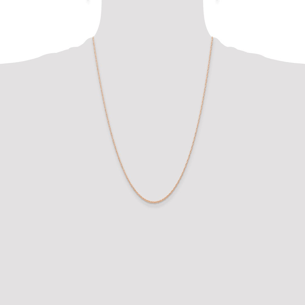 Exclusive 14K Rose Gold 24-Inch 0.6mm Cable Rope Chain - Stylish & Affordable