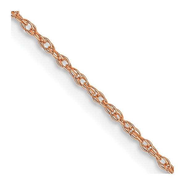 14K Rose Gold 16-Inch .7mm Cable Rope Chain