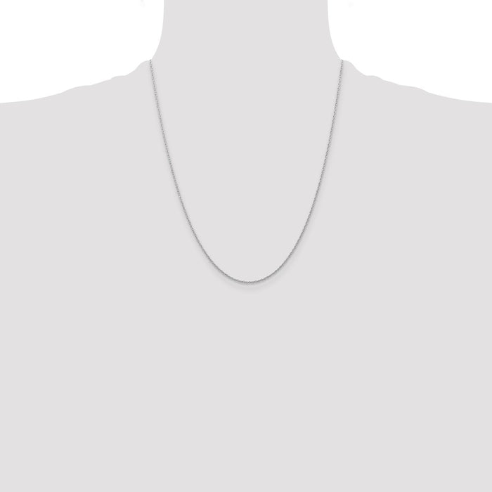 Buy Stylish 22-Inch 0.7mm 14K White Gold Cable Rope Chain - Luxury Value!-4
