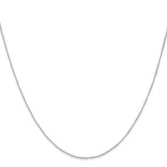 Shop 14K White Gold Curb Chain 18-Inch 0.5mm - Stylish Value with Clasp