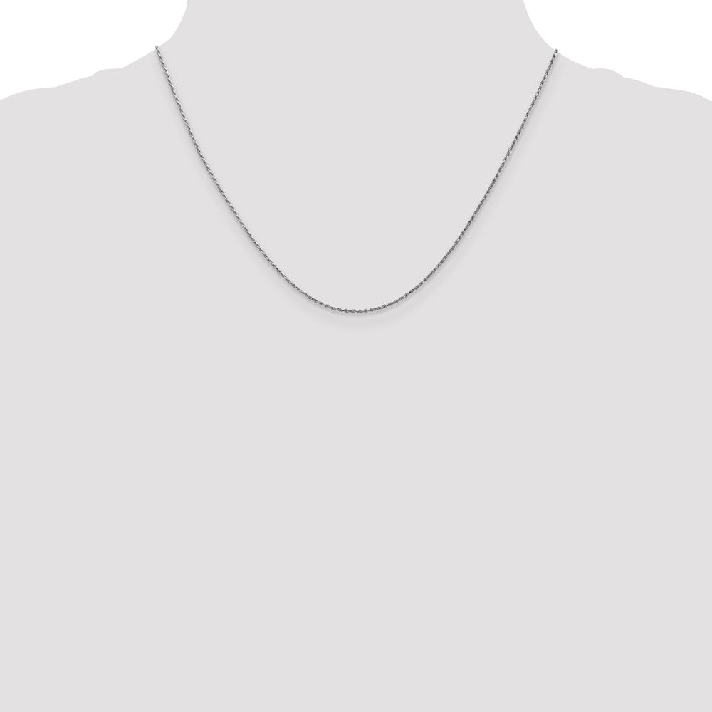 Shop Stylish 14K White Gold Cable Rope Chain 18-Inch .95mm - Luxury Value!
