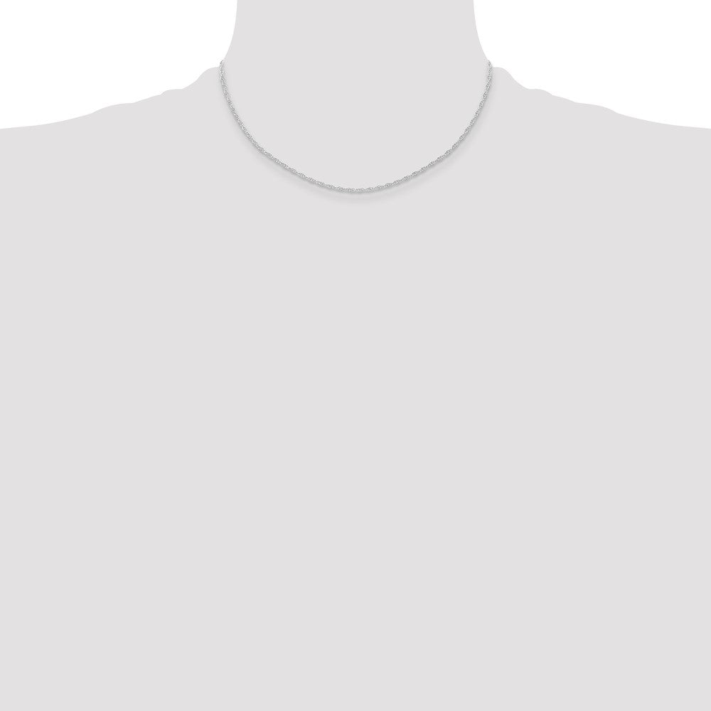 Buy Stylish 14K White Gold 16-Inch Cable Rope Chain - Affordable Elegance