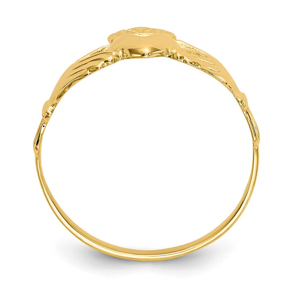14K Gold Polished Claddagh Ring - Style GR1-1000786