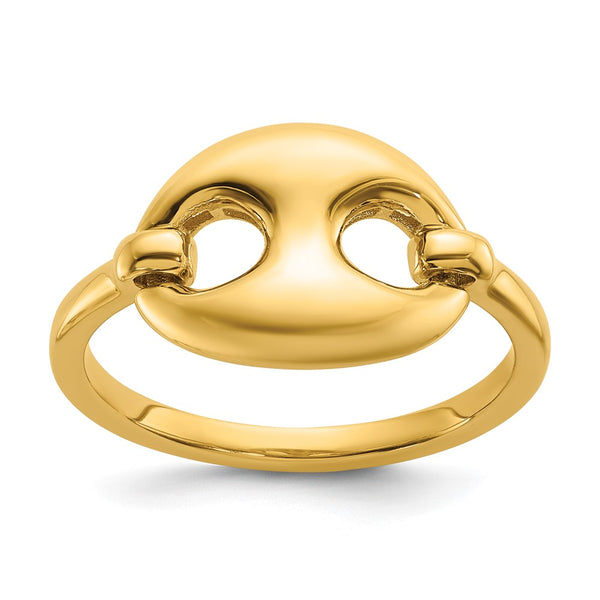 14K Gold 11.3mm Mariner Link Band Ring