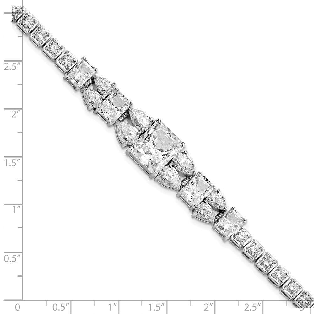 Shop Exclusive Sterling Silver Rhodium-Plated Bracelet with White CZ | Stylish Value