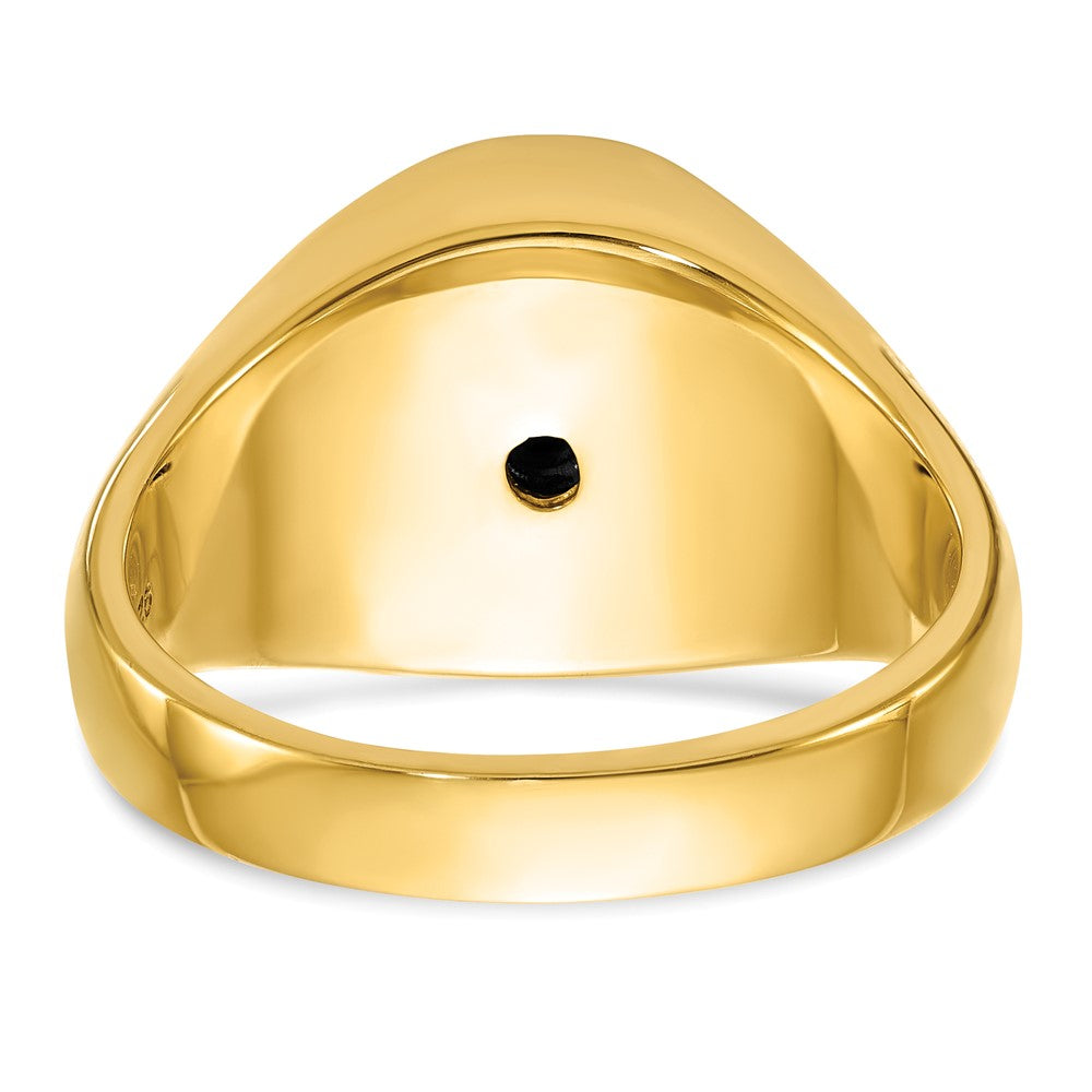 Buy Designer 14K Men's Polished Grooved Masonic Ring - 11mm, Blue Onyx, Affordable!