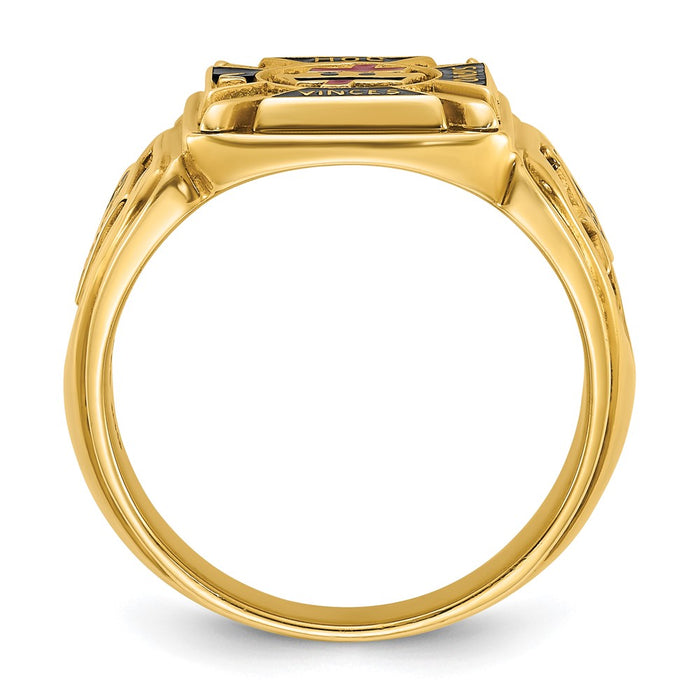 Buy Exclusive 10k Men's Knights Templar Masonic Ring | Stylish Multi-Color Enamel-2