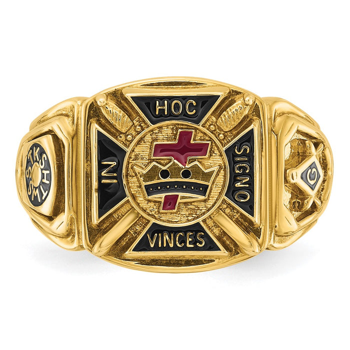 Buy Exclusive 10k Men's Knights Templar Masonic Ring | Stylish Multi-Color Enamel-4