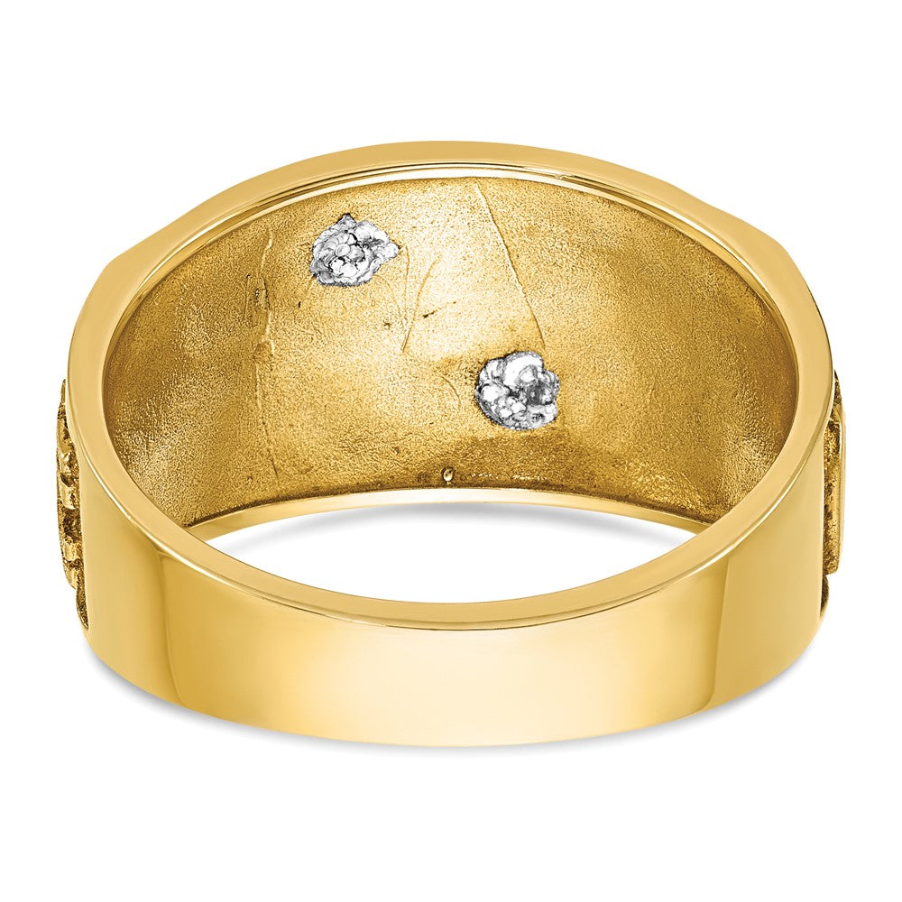 Shop Exclusive 10K Two-Tone Men's Masonic Ring - Stylish Polished Design with Enamel Accents