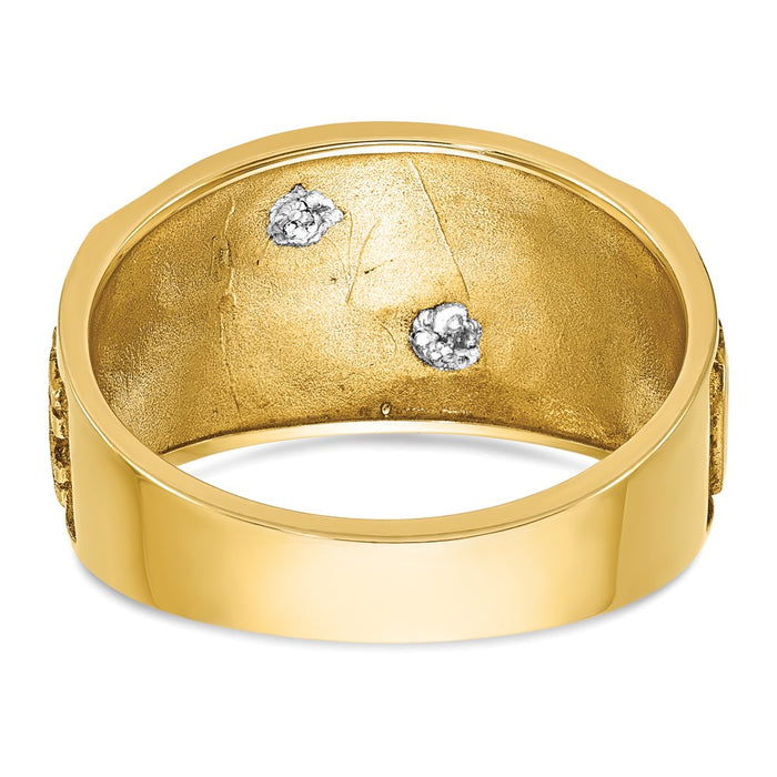 Shop Exclusive 10K Two-Tone Men's Masonic Ring - Stylish Polished Design with Enamel Accents-5