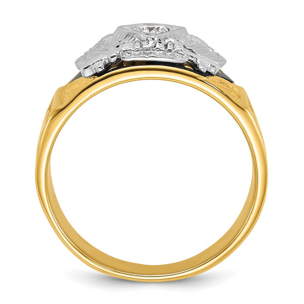 14K Two-Tone Men's Diamond Masonic Ring - 32nd Degree