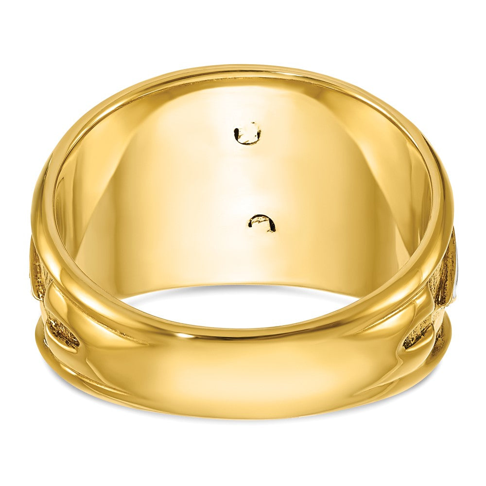 Exclusive 14K Gold Two-Tone Men's Masonic Ring with Diamond Emblem - Stylish Value