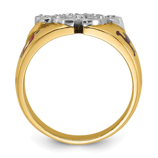 Exclusive 10K Two-Tone Men's Masonic Shriner's Ring with Diamond Accents