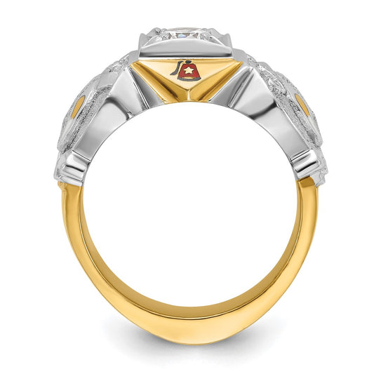 Shop Exclusive 14K Gold Two-Tone Masonic Shriner's Ring | Stylish Design & Diamond Accents