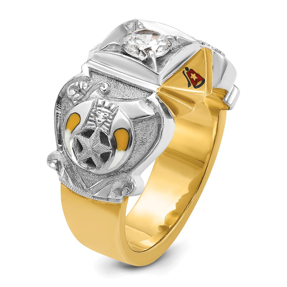 Shop Exclusive 14K Gold Two-Tone Masonic Shriner's Ring | Stylish Design & Diamond Accents