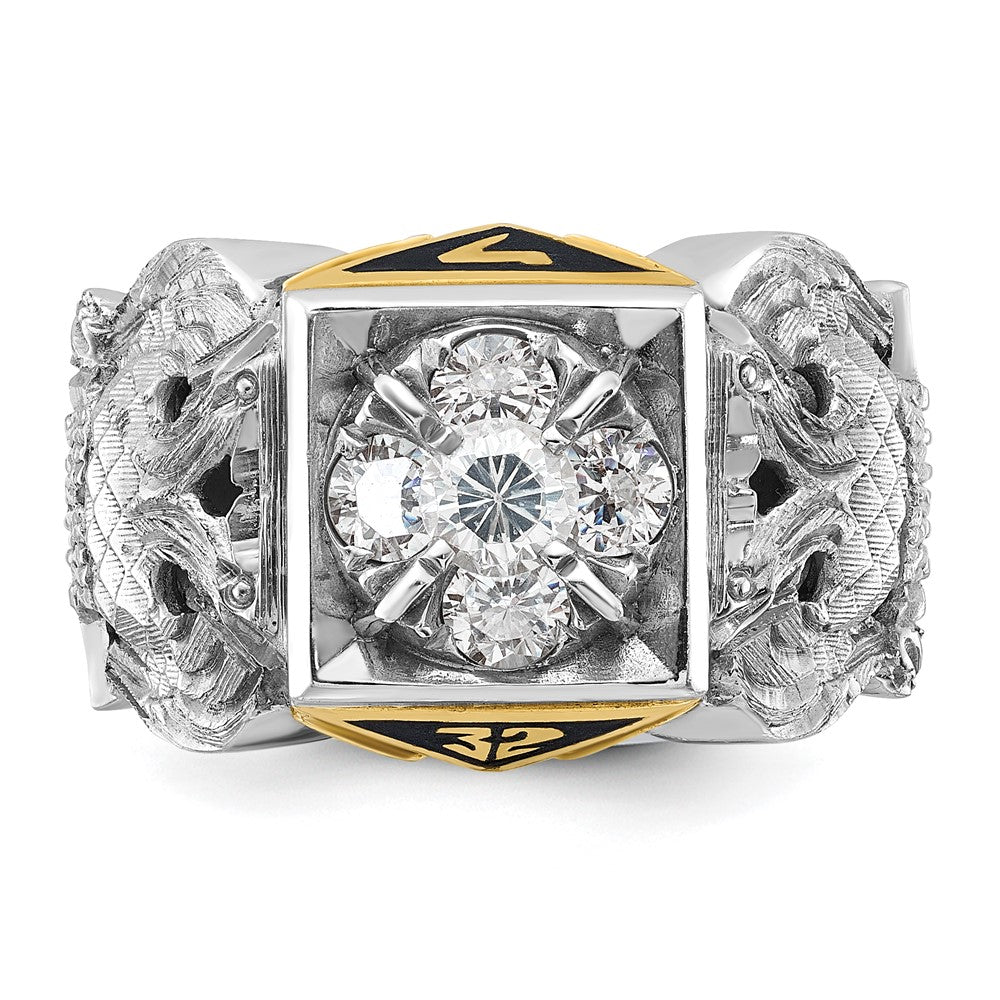 Buy Exclusive 14K Two-Tone Men's Masonic Ring with Diamond - Stylish & Affordable