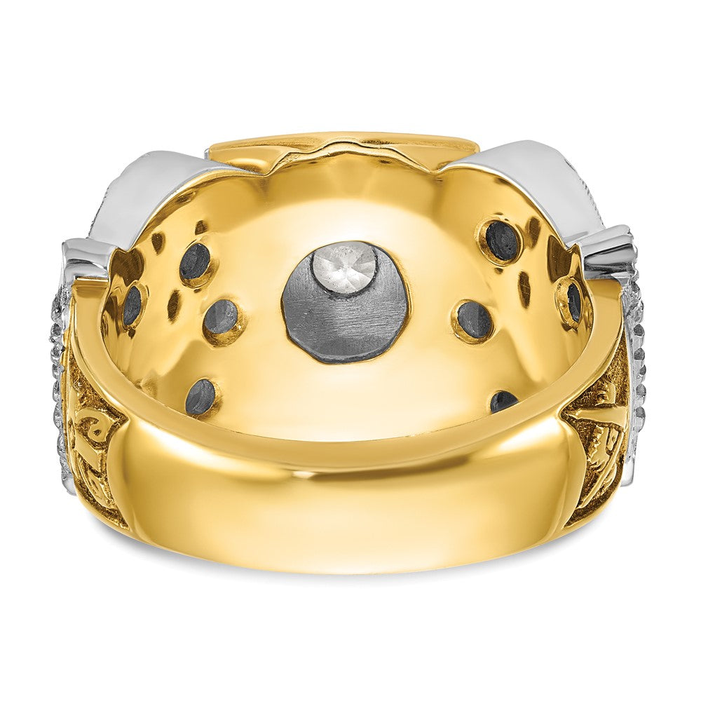 Exclusive 14K Two-Tone Masonic Ring with Diamond, Stylish Design, 32nd Degree