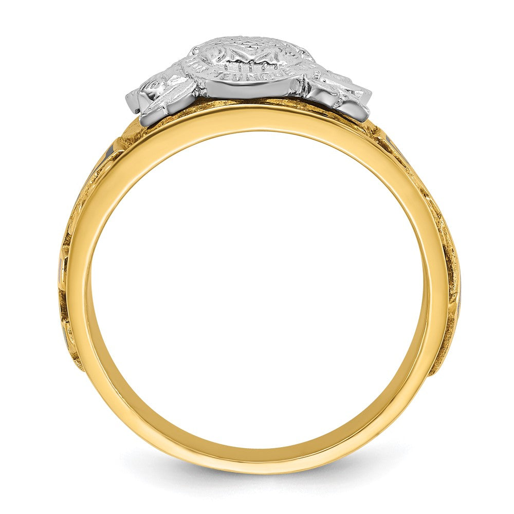 Buy Stylish 14K Two-Tone Masonic Ring - 33rd Degree, Polished & Textured