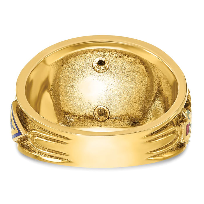 Buy Stylish 14K Two-Tone Masonic Ring - 33rd Degree, Polished & Textured-7