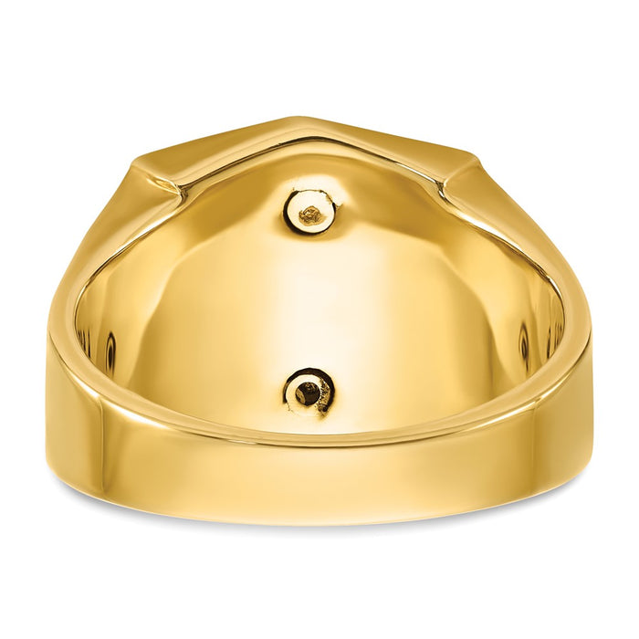 Order the Exclusive 10k Two-Tone Men's Masonic Ring | Stylish Sun Ray Design-5