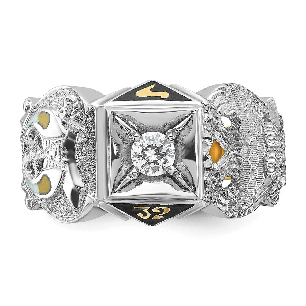 Buy Exclusive 14K Gold Two-Tone Men's Masonic Ring - Stylish Diamond Accent, Value!