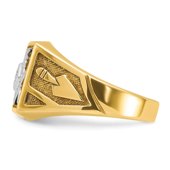 Shop Exclusive 14K White Rhodium Masonic Ring with Diamonds, 10g, Stylish Design-3