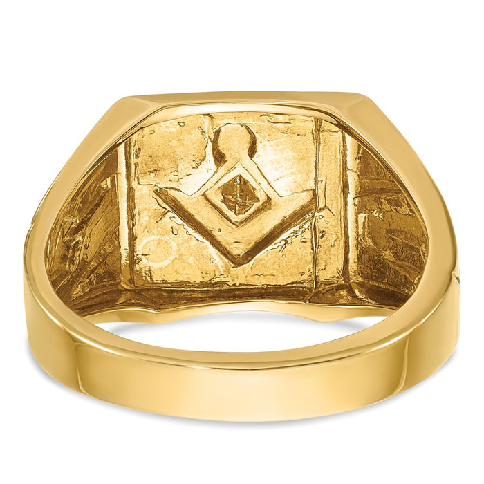 Shop Exclusive 14K White Rhodium Masonic Ring with Diamonds, 10g, Stylish Design-5