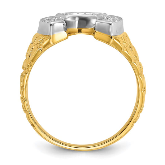 Buy 10K Two-Tone Men's Horseshoe Diamond Ring - Stylish Design, Great Value