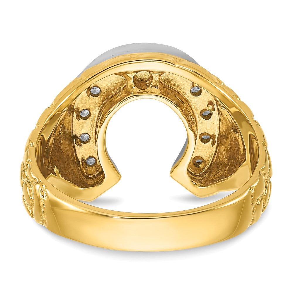 Buy 10K Two-Tone Men's Horseshoe Diamond Ring - Stylish Design, Great Value