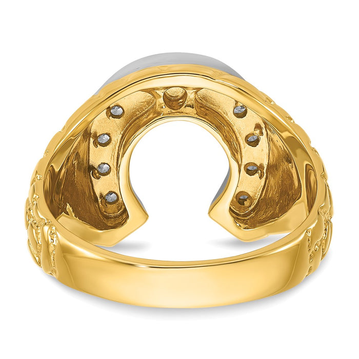 Buy 10K Two-Tone Men's Horseshoe Diamond Ring - Stylish Design, Great Value-7