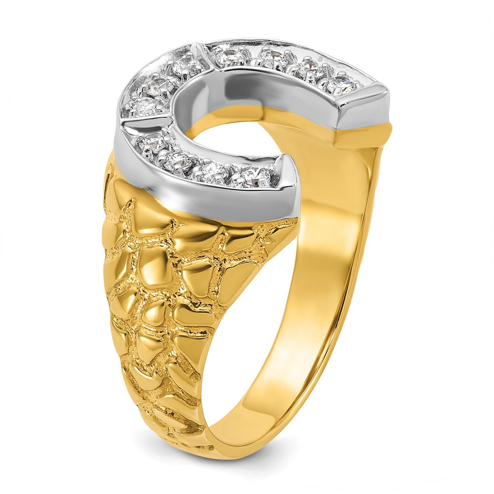 Buy 10K Two-Tone Men's Horseshoe Diamond Ring - Stylish Design, Great Value