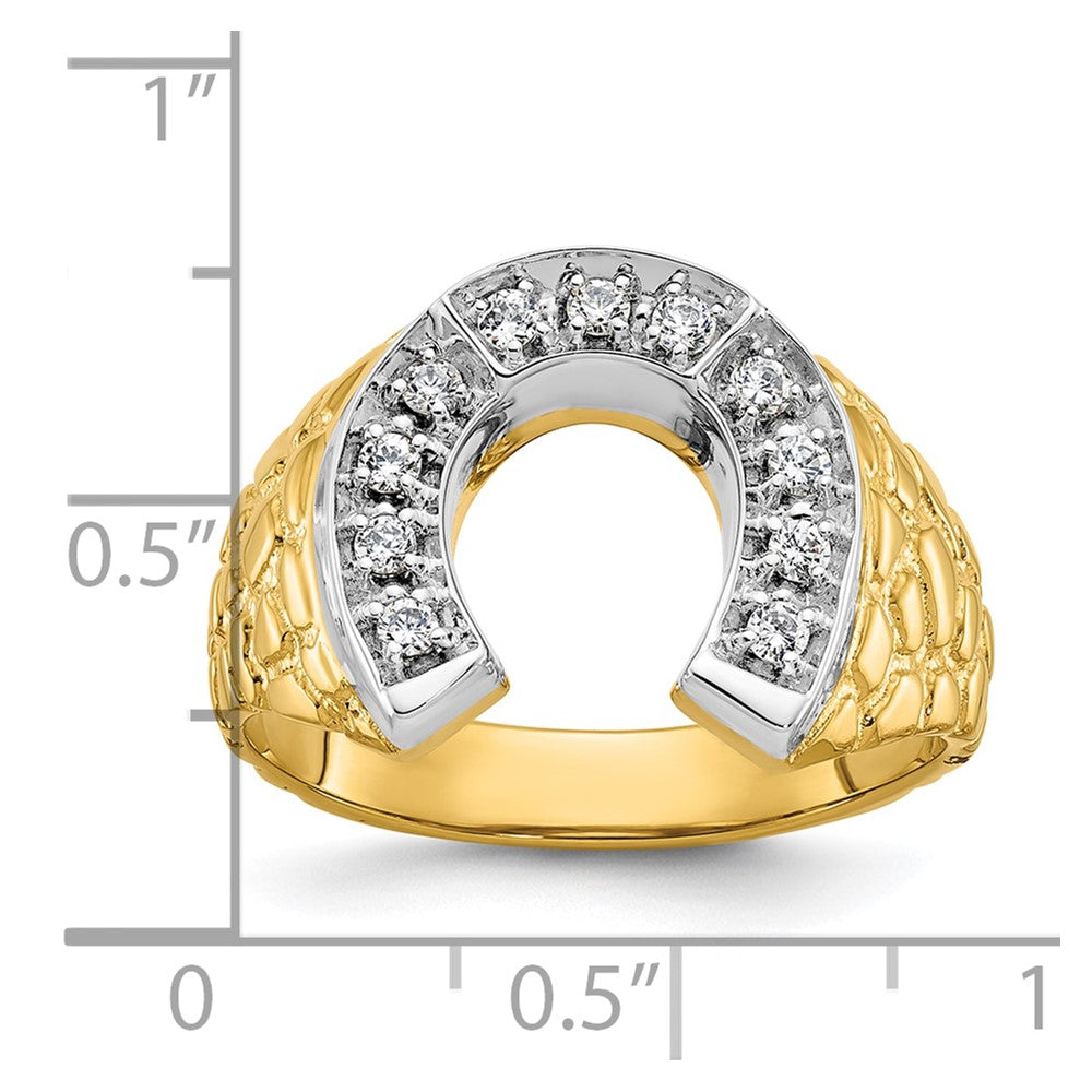 Buy 10K Two-Tone Men's Horseshoe Diamond Ring - Stylish Design, Great Value