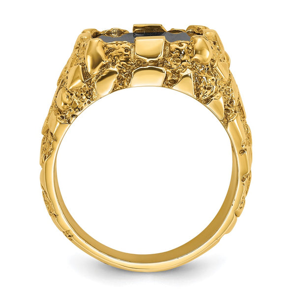 10K IBGoodman Men's Onyx Nugget Ring