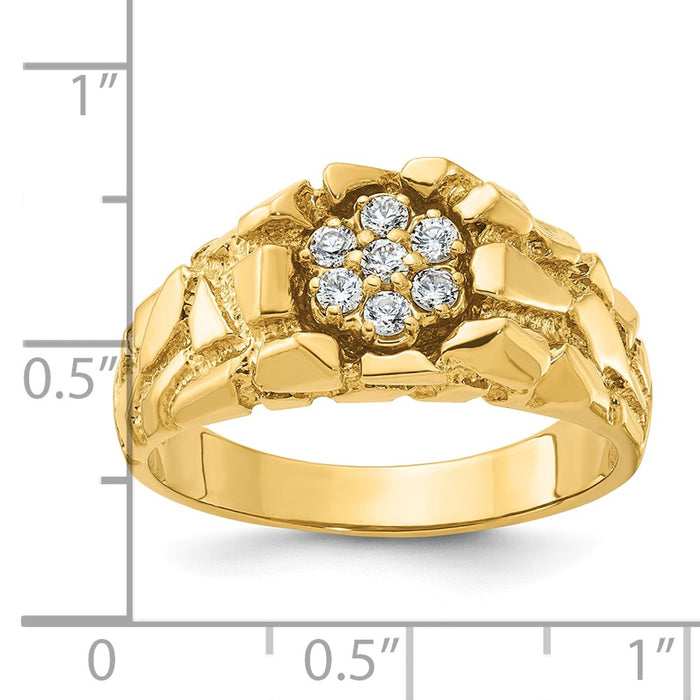Shop Exclusive 10K IBGoodman Men's Cluster Diamond Nugget Ring - Stylish Value!-2