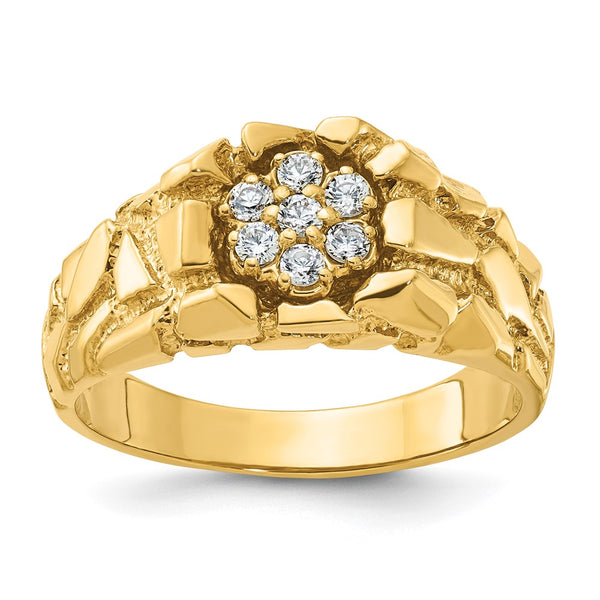 10K IBGoodman Men's Cluster Diamond Nugget Ring
