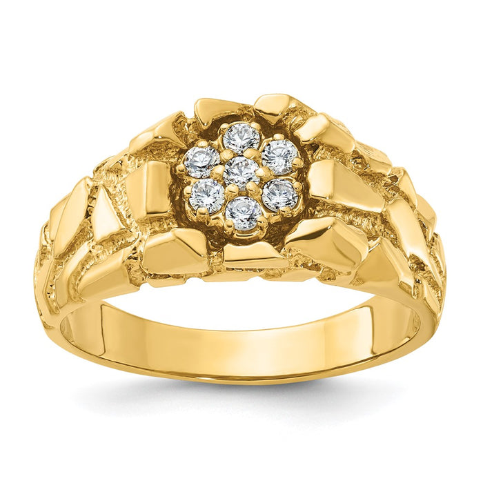 Shop Exclusive 10K IBGoodman Men's Cluster Diamond Nugget Ring - Stylish Value!-1
