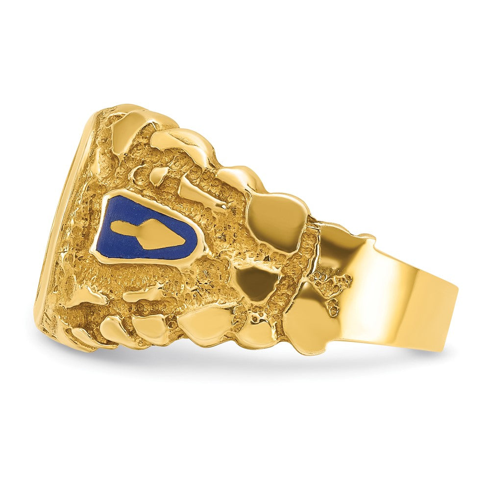 Exclusive 10K Men's Masonic Ring with Lab-Created Sapphire - Stylish Design