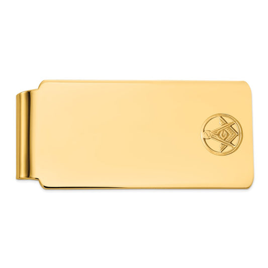 Buy Exclusive 14K Gold Men's Polished Beaded Masonic Circle Money Clip - Stylish Value