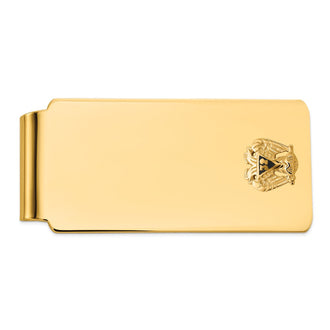 Buy Exclusive 14K Men's Polished Black Enamel Money Clip - Stylish 32 Masonic Design