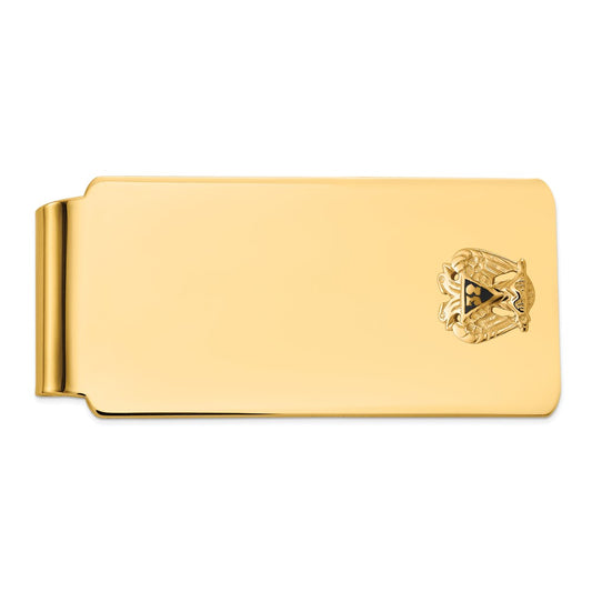 Buy Exclusive 14K Men's Polished Black Enamel Money Clip - Stylish 32 Masonic Design
