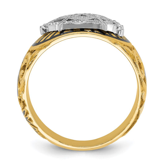 Buy Exclusive 14K Gold Masonic Ring - Stylish Two-Tone, 10mm Design
