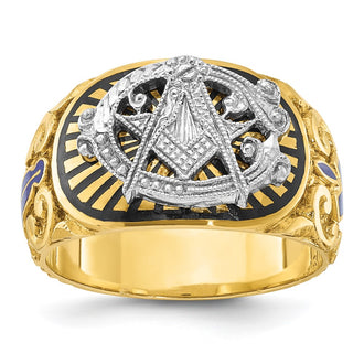 Buy Exclusive 14K Gold Masonic Ring - Stylish Two-Tone, 10mm Design