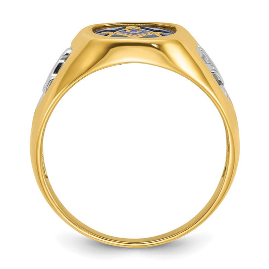 Shop Exclusive 10k White Rhodium Lodge Master Masonic Ring with Blue Sapphire - Stylish Value!