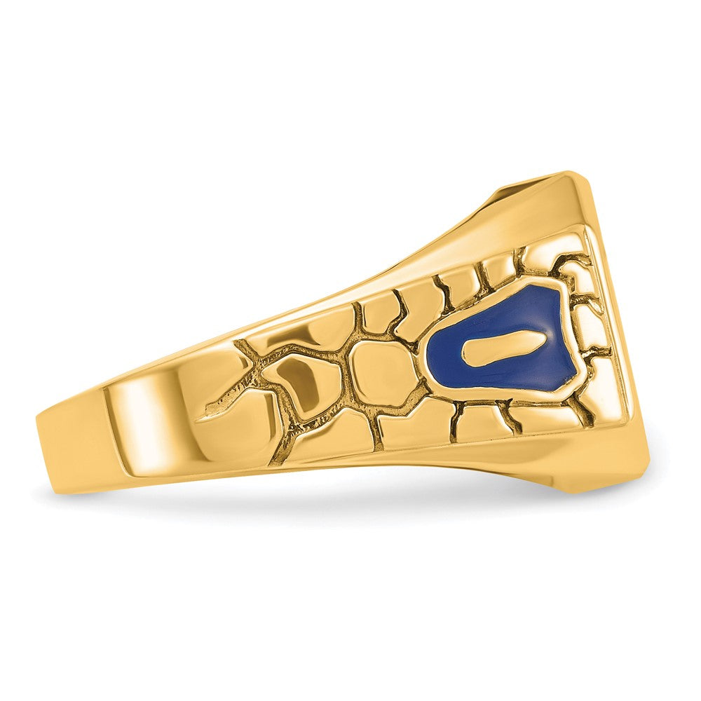 Exclusive 10K Men's Masonic Ring with Lab-Created Sapphire - Stylish Value